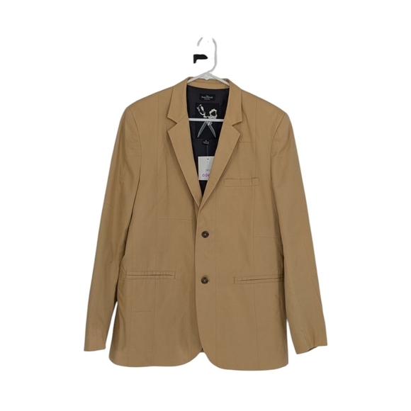 00670 Men's Marc Ecko Two Button Blazer Tan Size Large preppy Business casual - Picture 1 of 10